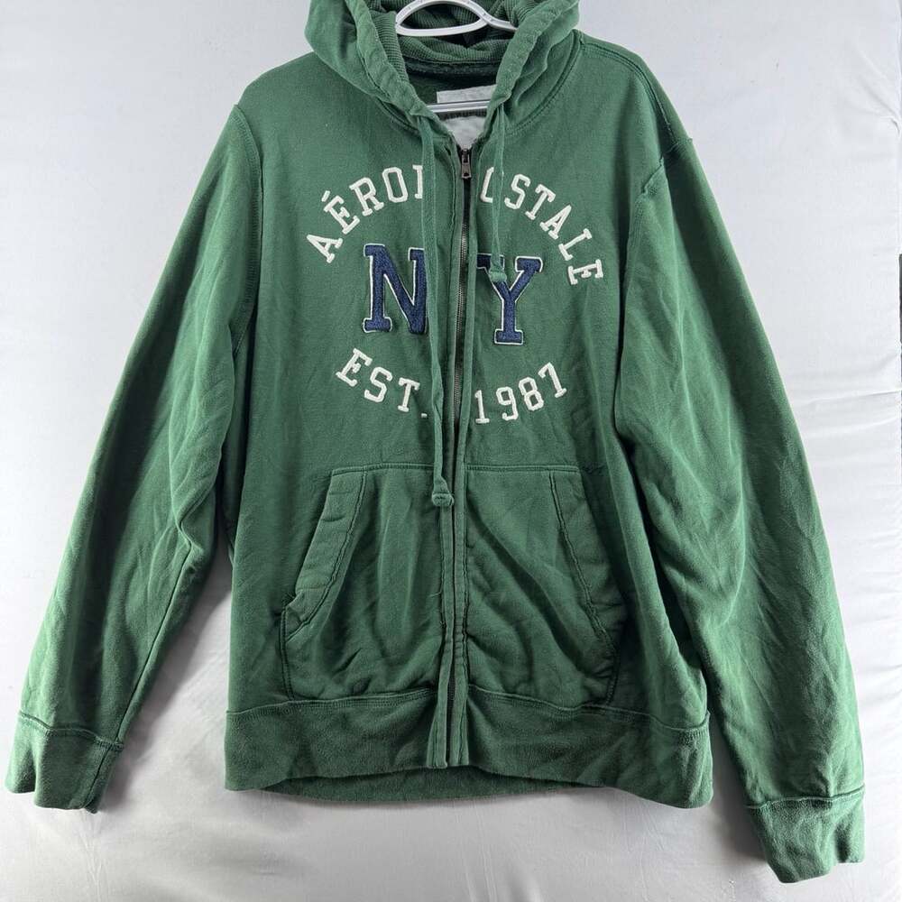 Aeropostale Green Zip Up Hoodie Size 2XL